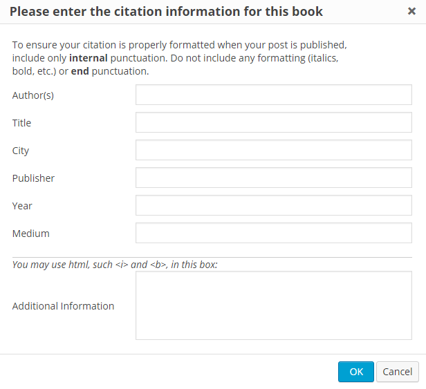 The citation pop-up for a book.